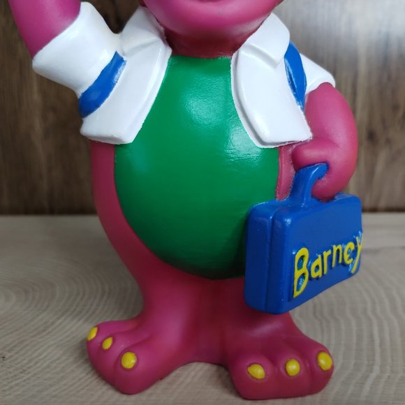 The Lyons Group Barney the Dinosaur Coin Bank Back to School Vintage 1992 7" - Picture 4 of 9